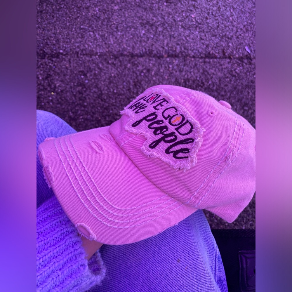 KBETHOS Pink Cap with Embroidered Message - Picture 3 of 11